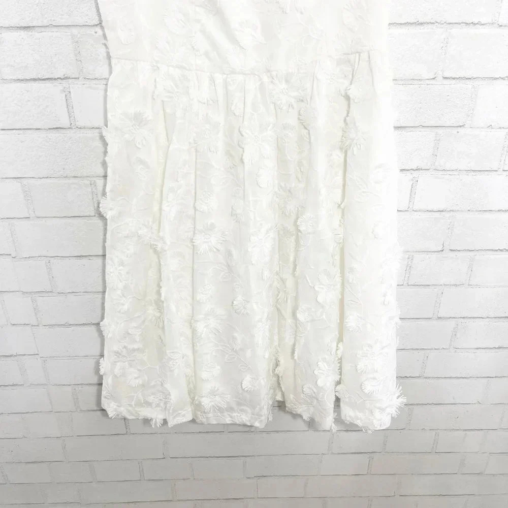 Gal Meets Glam for Anthropologie White Boho Trudy Embroidered Dress Size 10 - Picture 5 of 13